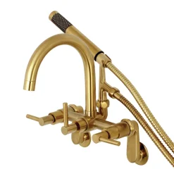 Kingston Brass Concord Deck Mount Wall Mount Tub Filler with Hand Shower