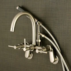 Kingston Brass Concord Deck Mount Wall Mount Tub Filler with Hand Shower