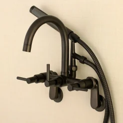 Kingston Brass Concord Deck Mount Wall Mount Tub Filler with Hand Shower