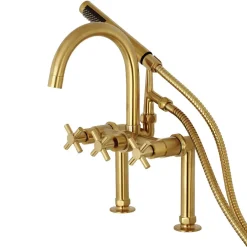 Kingston Brass Concord Deck Mount 2-Hole Tub Filler with Hand Shower