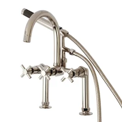Kingston Brass Concord Deck Mount 2-Hole Tub Filler with Hand Shower