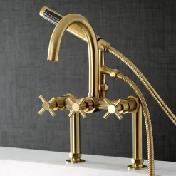 Kingston Brass Concord Deck Mount 2-Hole Tub Filler with Hand Shower