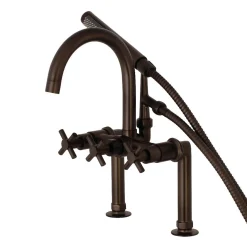 Kingston Brass Concord Deck Mount 2-Hole Tub Filler with Hand Shower