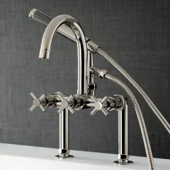 Kingston Brass Concord Deck Mount 2-Hole Tub Filler with Hand Shower