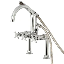 Kingston Brass Concord Deck Mount 2-Hole Tub Filler with Hand Shower