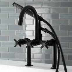 Kingston Brass Concord Deck Mount 2-Hole Tub Filler with Hand Shower