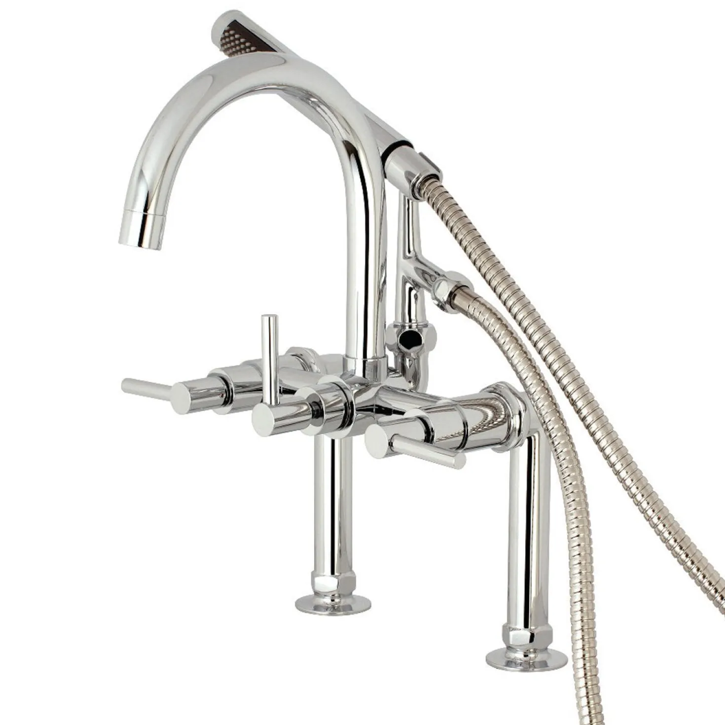 Kingston Brass Concord Deck Mount Tub Filler with Hand Shower
