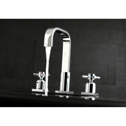 Kingston Brass Concord Fauceture Deck Mount 8-Inch Widespread Bathroom Faucet