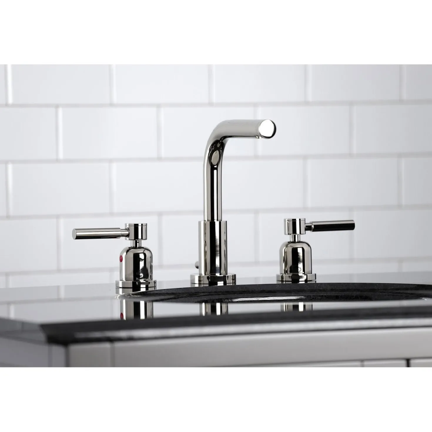 Kingston Brass Concord Fauceture 8-Inch Widespread Deck Mount Bathroom Faucet