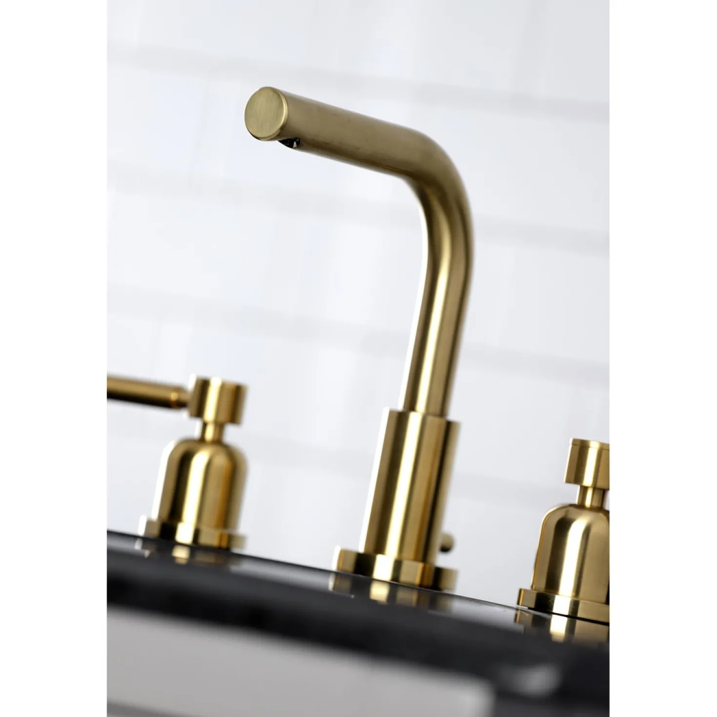Kingston Brass Concord Fauceture 8-Inch Widespread Deck Mount Bathroom Faucet