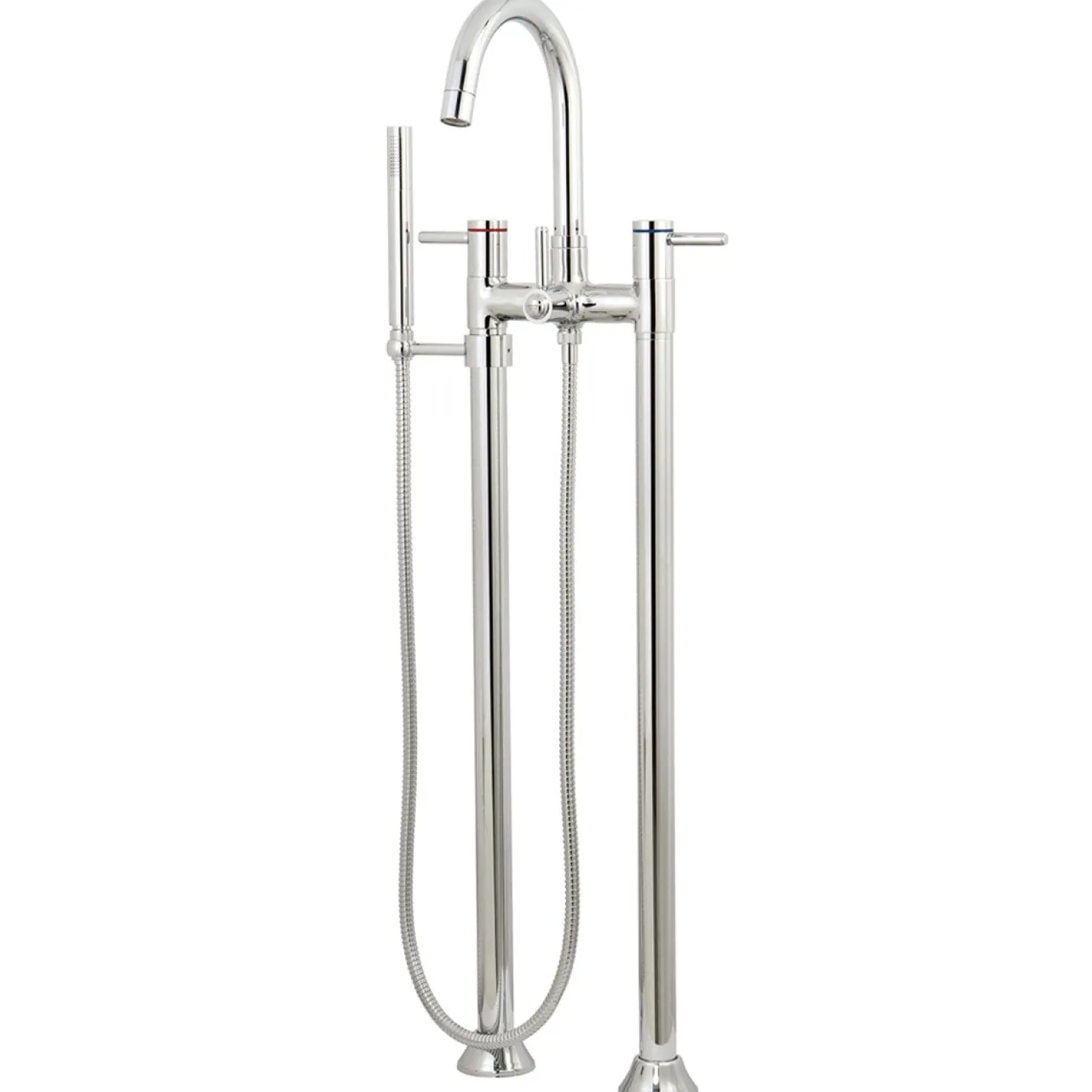 Kingston Brass Concord Floor Mount Freestanding Tub Filler with Hand Shower