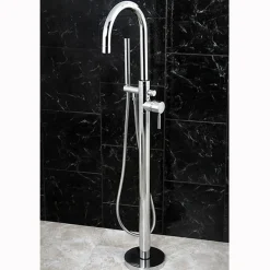 Kingston Brass Concord Floor Mount Tub Filler with Hand Shower