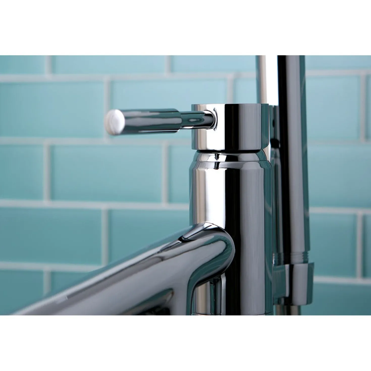 Kingston Brass Concord Floor Mount Tub Filler with Hand Shower