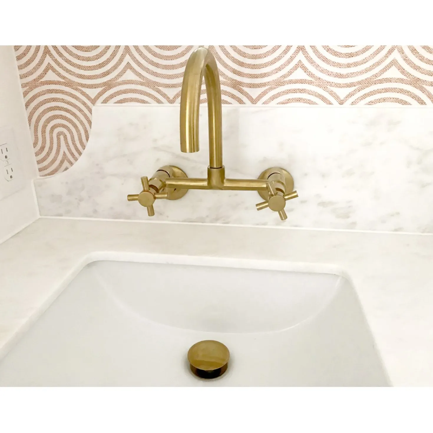 Kingston Brass Concord 2-Hole 8-Inch Adjustable Center Wall Mount Kitchen Faucet
