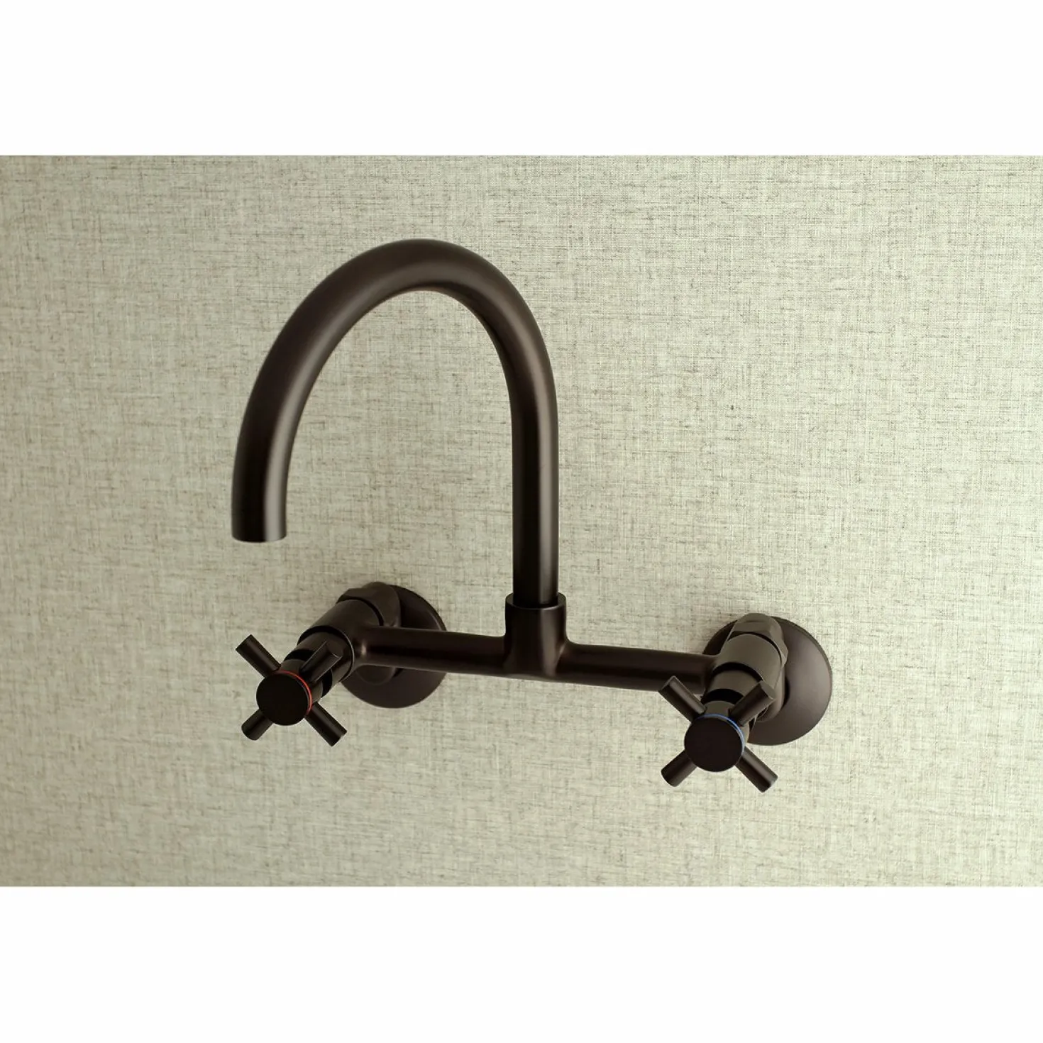 Kingston Brass Concord 2-Hole 8-Inch Adjustable Center Wall Mount Kitchen Faucet