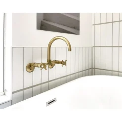 Kingston Brass Concord 2-Hole 8-Inch Adjustable Center Wall Mount Kitchen Faucet