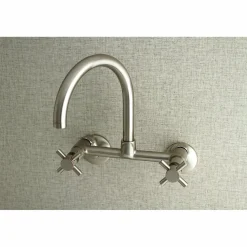 Kingston Brass Concord 2-Hole 8-Inch Adjustable Center Wall Mount Kitchen Faucet