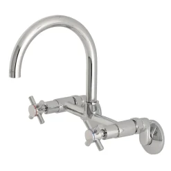Kingston Brass Concord 2-Hole 8-Inch Adjustable Center Wall Mount Kitchen Faucet