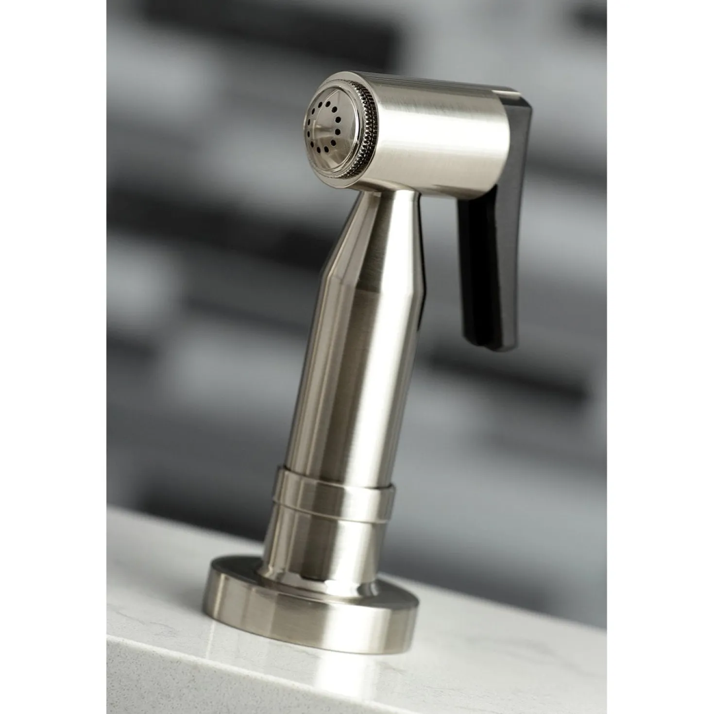 Kingston Brass Concord 4-Hole Two-Handle Bridge Kitchen Faucet with Brass Side Sprayer