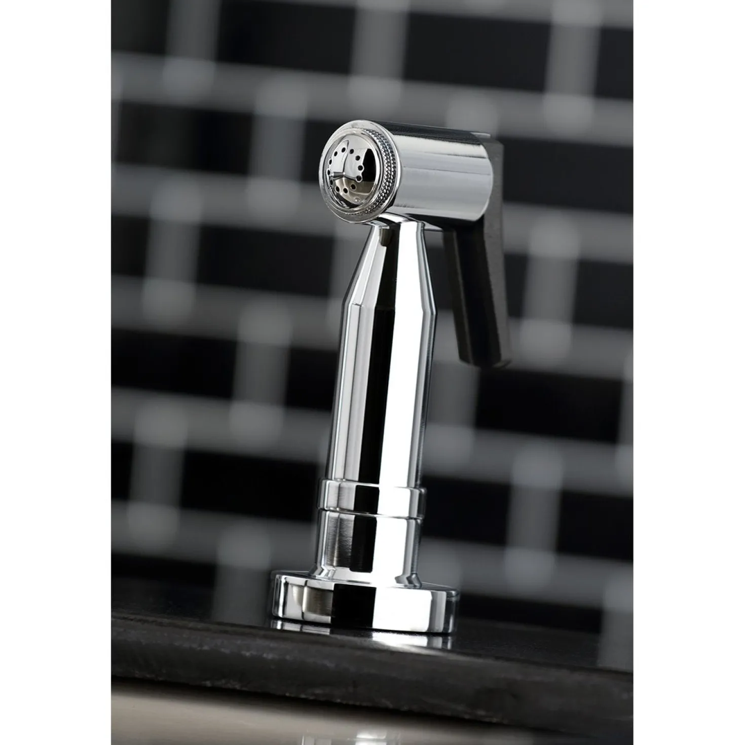 Kingston Brass Concord 4-Hole Two-Handle Bridge Kitchen Faucet with Brass Side Sprayer