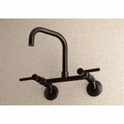 Kingston Brass Concord 8-Inch Adjustable Center Wall Mount 2-Hole Kitchen Faucet