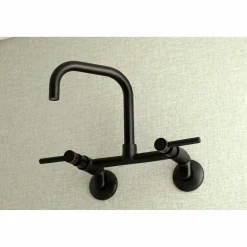 Kingston Brass Concord 8-Inch Adjustable Center Wall Mount 2-Hole Kitchen Faucet