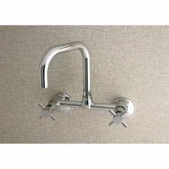 Kingston Brass Concord 8-Inch Adjustable Center 2-Hole Wall Mount Kitchen Faucet