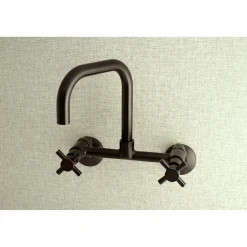 Kingston Brass Concord 8-Inch Adjustable Center 2-Hole Wall Mount Kitchen Faucet
