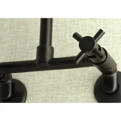 Kingston Brass Concord 8-Inch Adjustable Center Wall Mount Kitchen Faucet