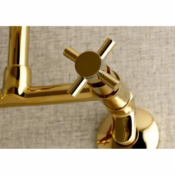 Kingston Brass Concord 8-Inch Adjustable Center Wall Mount Kitchen Faucet
