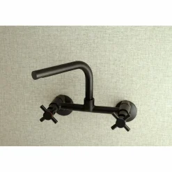 Kingston Brass Concord 8-Inch Adjustable Center Wall Mount Kitchen Faucet