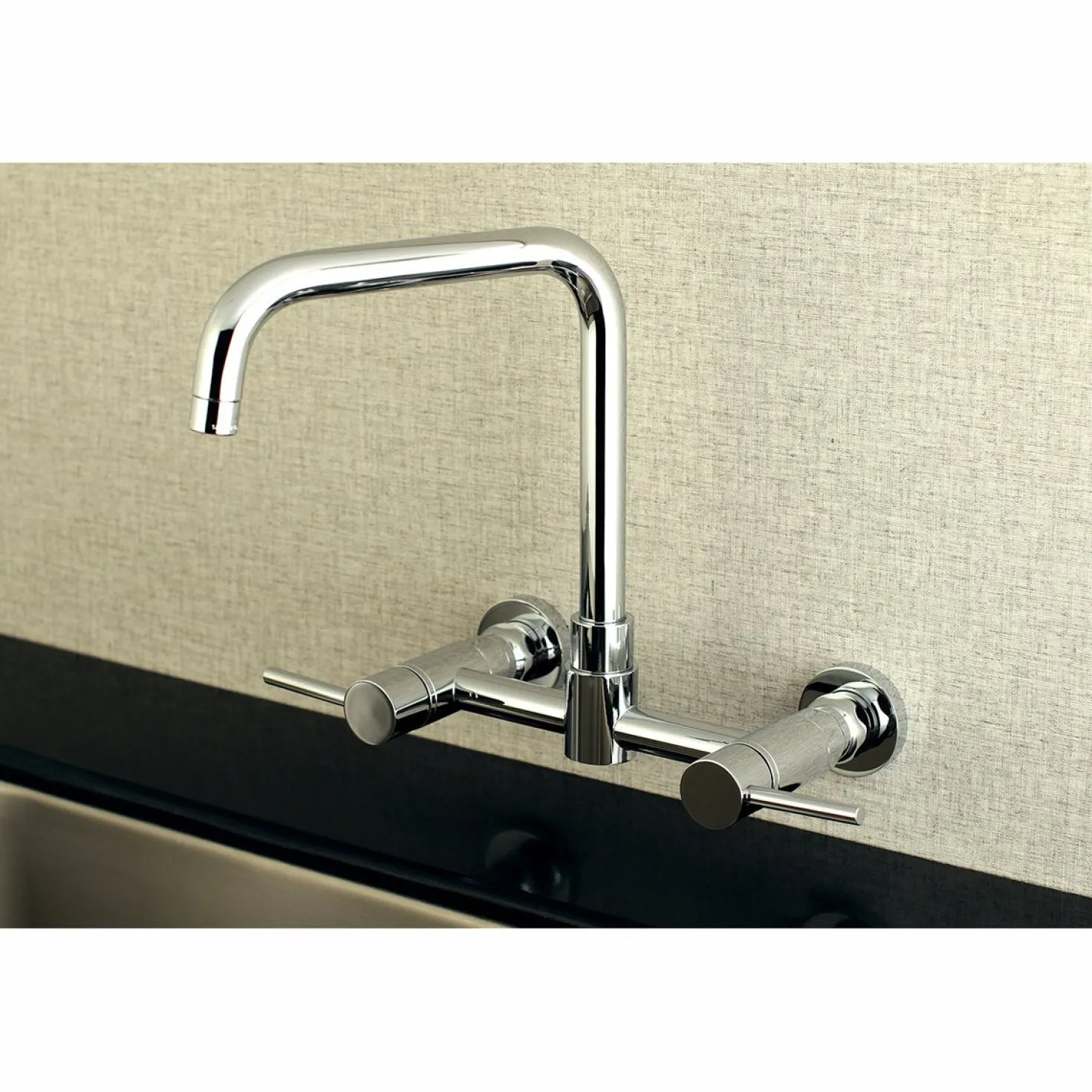 Kingston Brass Concord 8-Inch Centerset Wall Mount Kitchen Faucet