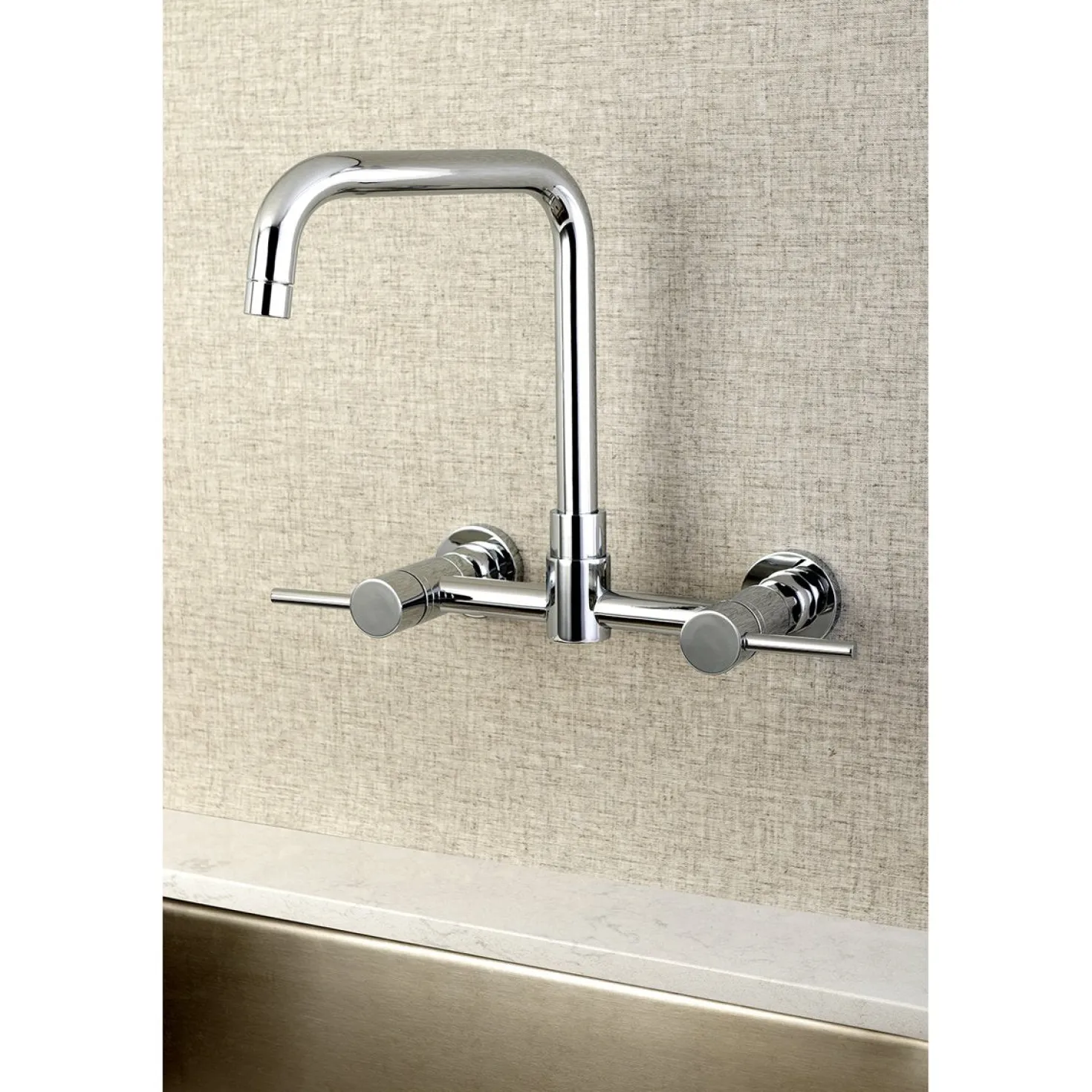 Kingston Brass Concord 8-Inch Centerset Wall Mount Kitchen Faucet
