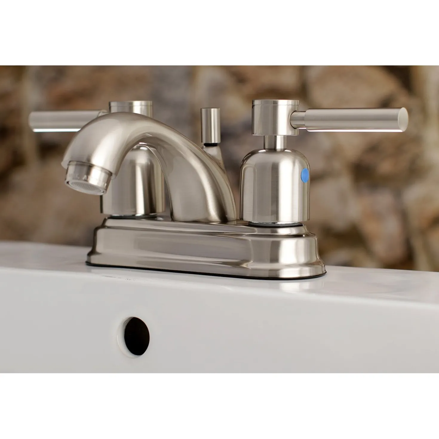 Kingston Brass Concord 4-Inch Centerset 3-Hole Bathroom Faucet with Retail Pop-Up