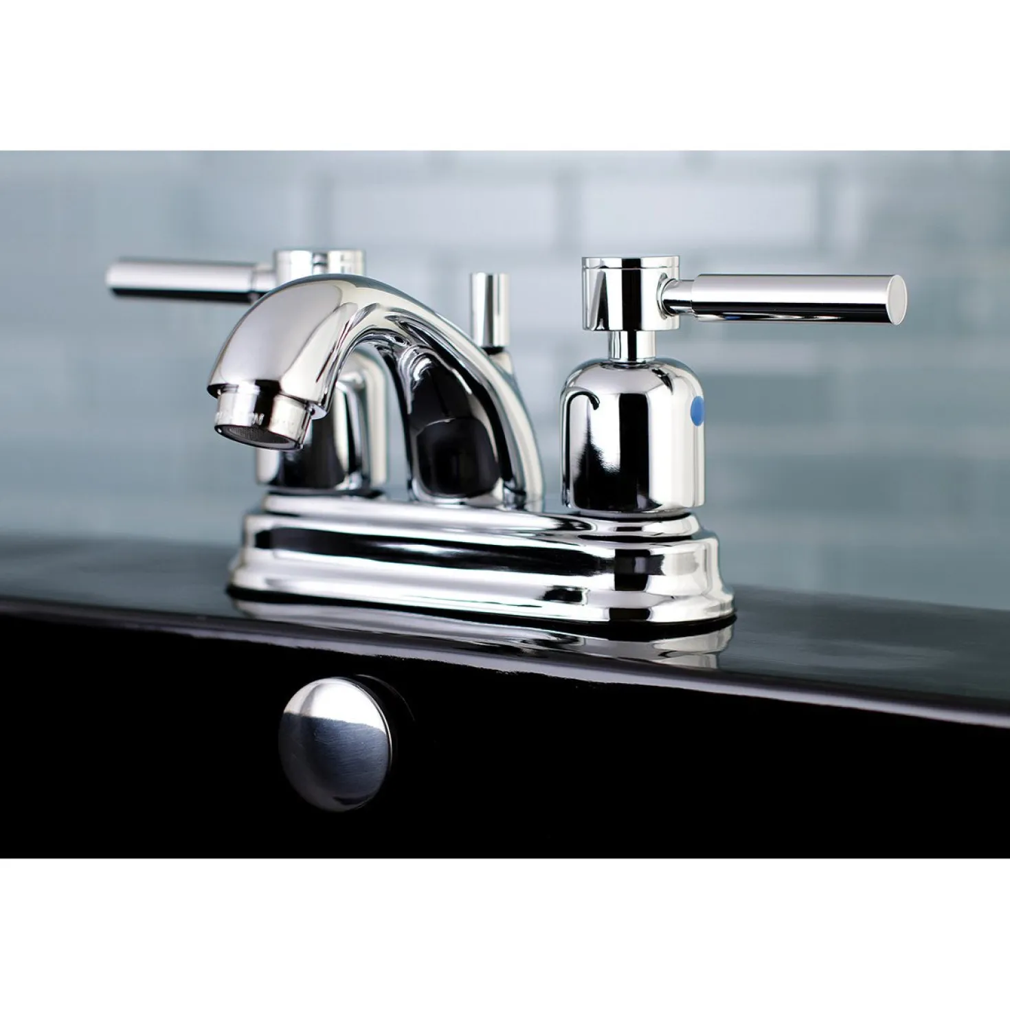 Kingston Brass Concord 4-Inch Centerset 3-Hole Bathroom Faucet with Retail Pop-Up
