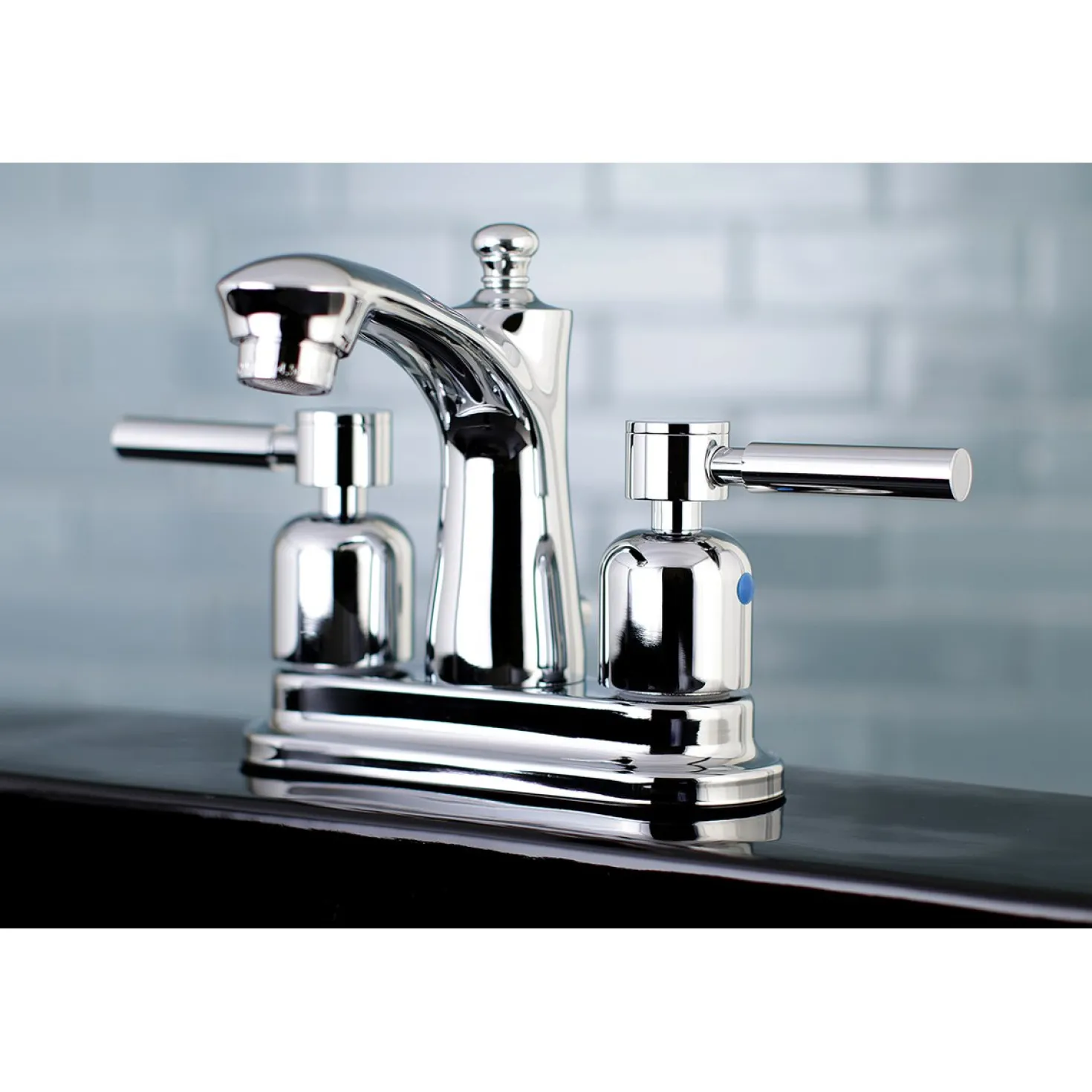 Kingston Brass Concord 4-Inch 3-Hole Centerset Deck Mount Bathroom Faucet
