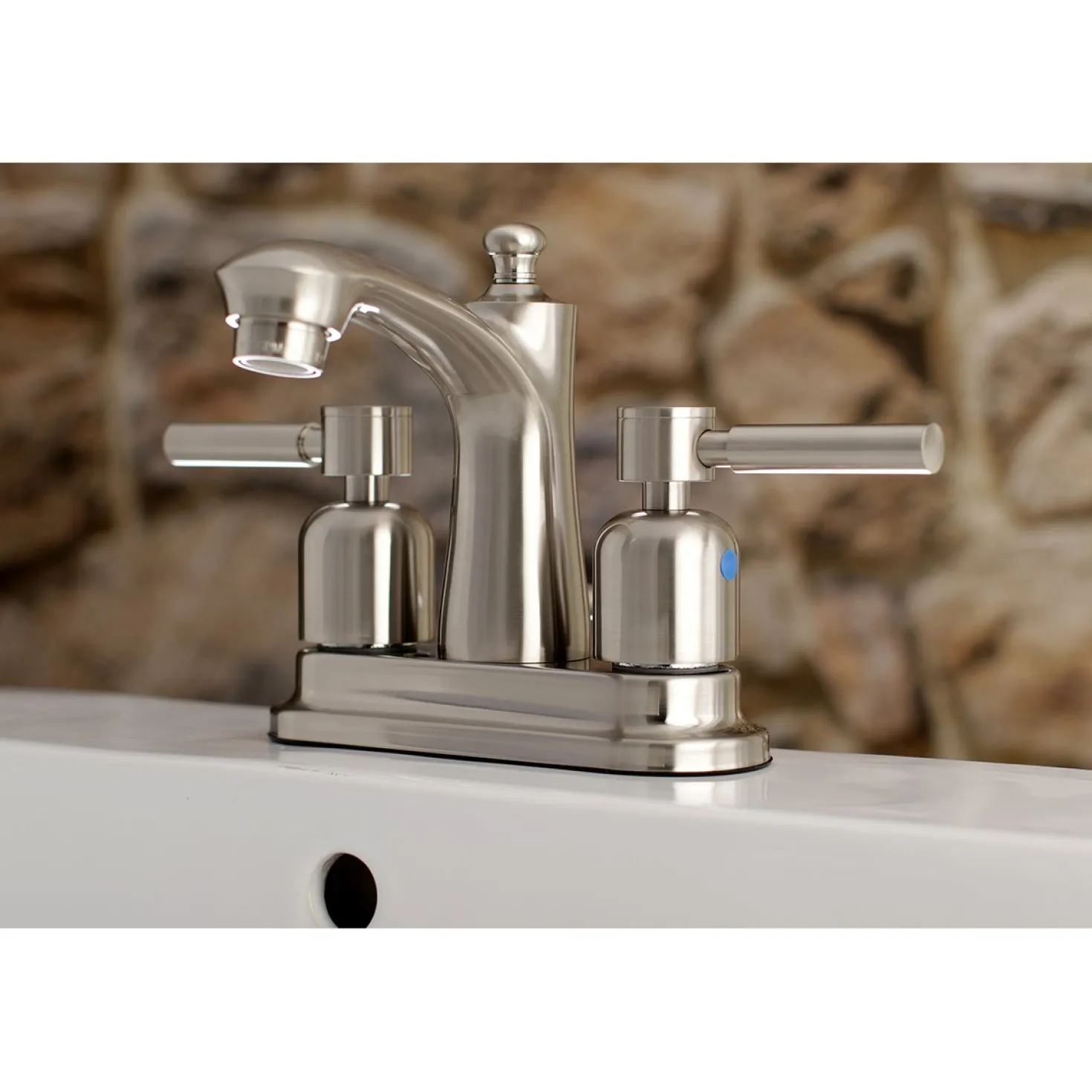 Kingston Brass Concord 4-Inch 3-Hole Centerset Deck Mount Bathroom Faucet