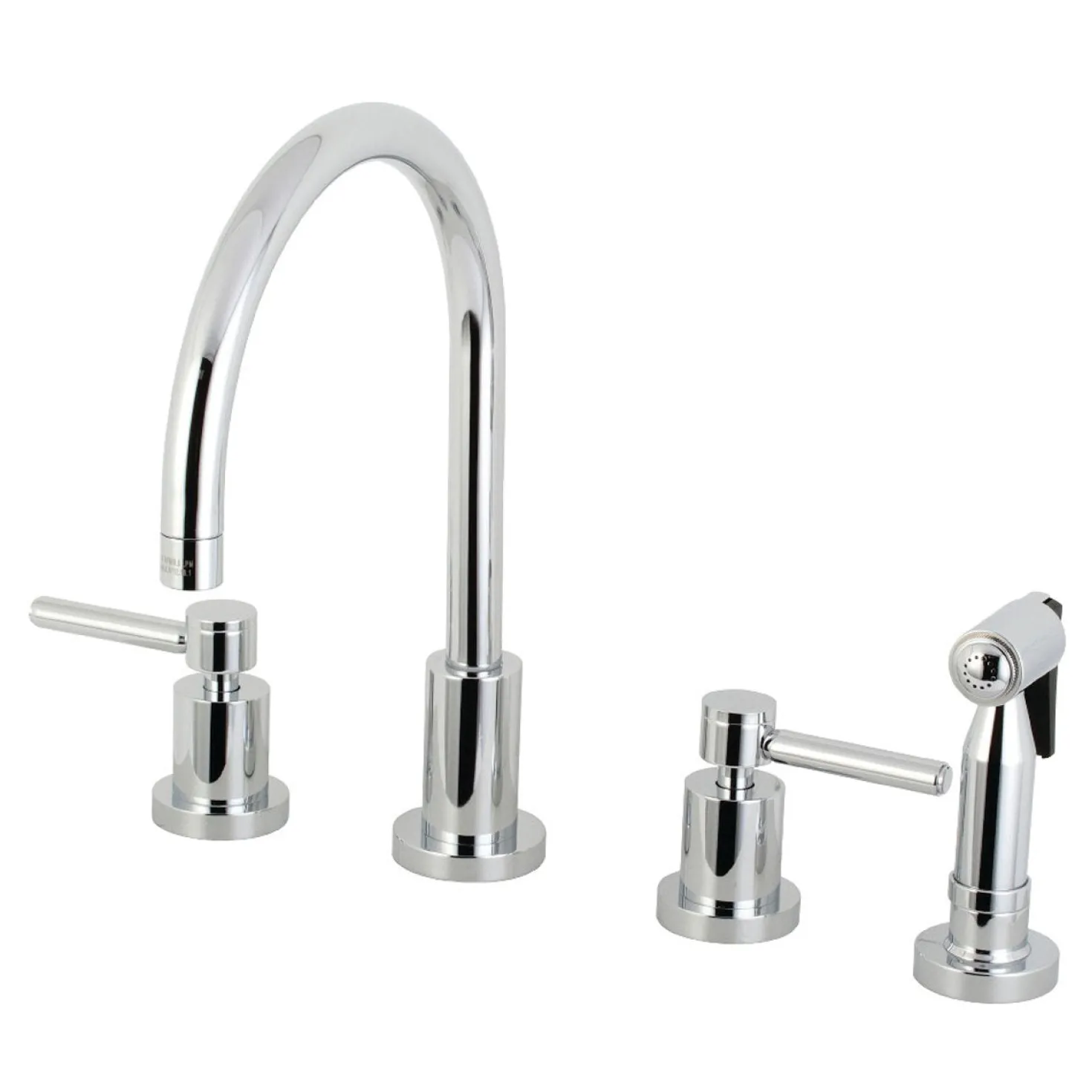 Kingston Brass Concord 8-Inch Widespread Kitchen Faucet with Brass Sprayer