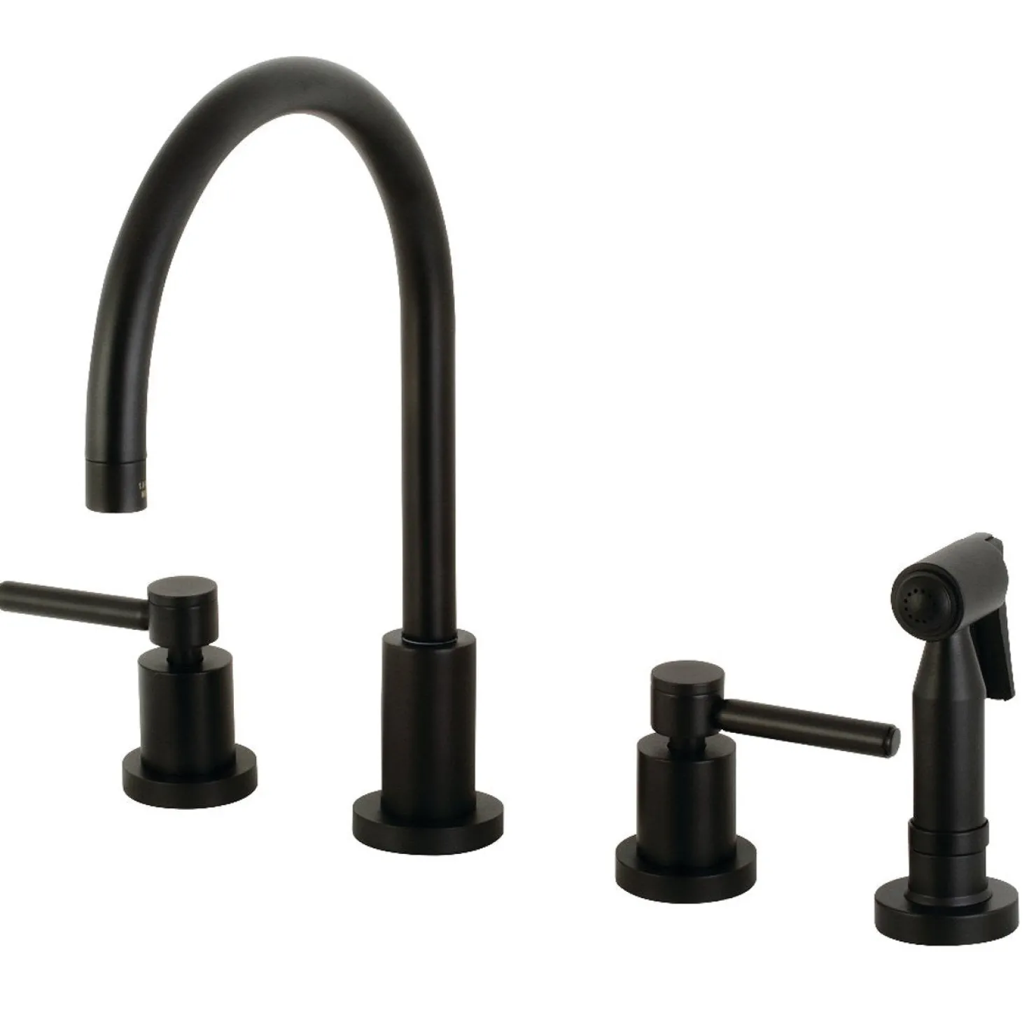 Kingston Brass Concord 8-Inch Widespread Kitchen Faucet with Brass Sprayer