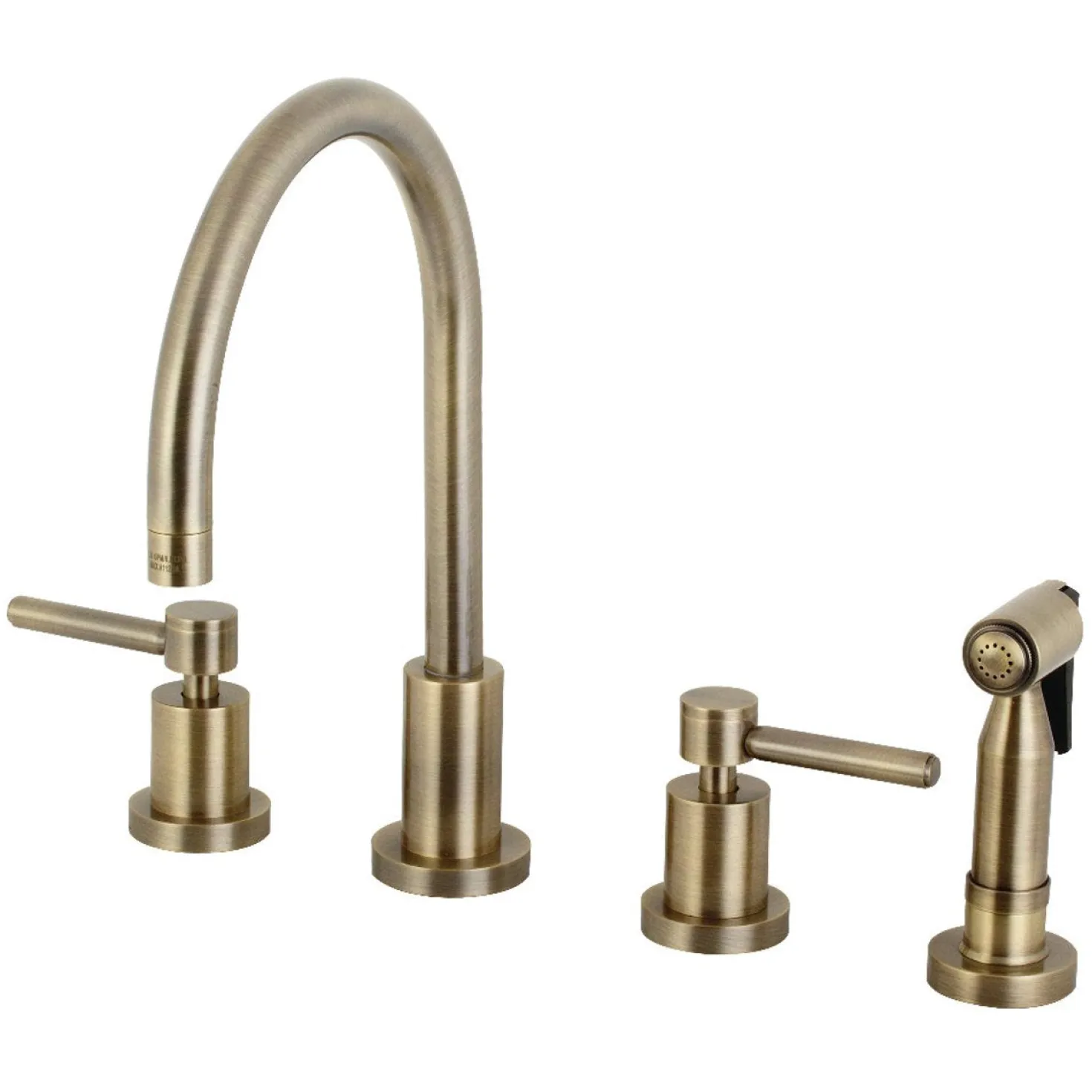 Kingston Brass Concord 8-Inch Widespread Kitchen Faucet with Brass Sprayer
