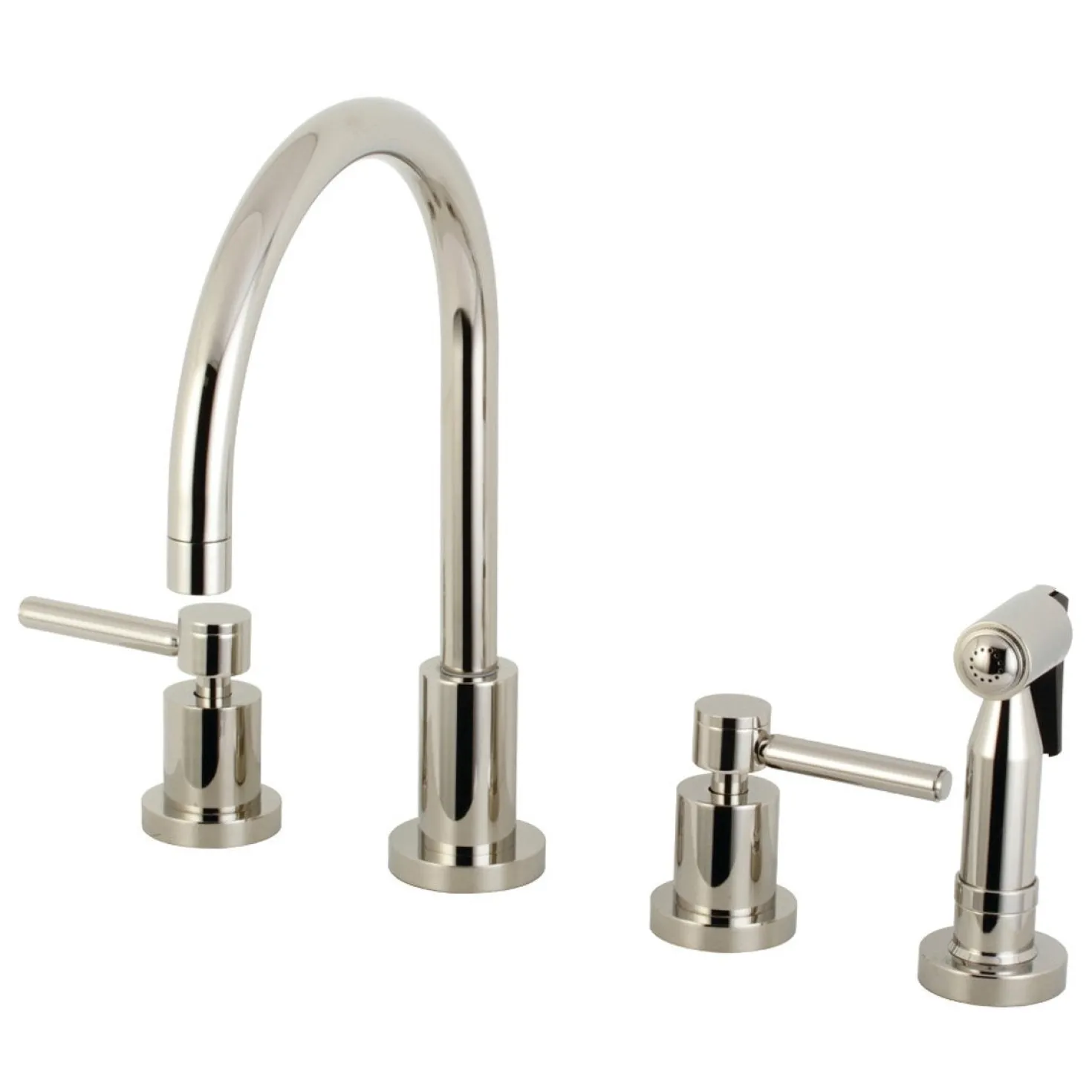 Kingston Brass Concord 8-Inch Widespread Kitchen Faucet with Brass Sprayer