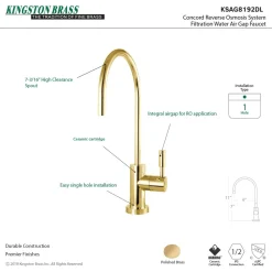 Kingston Brass Concord Reverse Osmosis System Filtration Water Air Gap Faucet