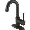 Kingston Brass Concord Single Handle 4" Centerset Lavatory Faucet with Push-Up and Optional Deck Plate in Oil Rubbed Bronze