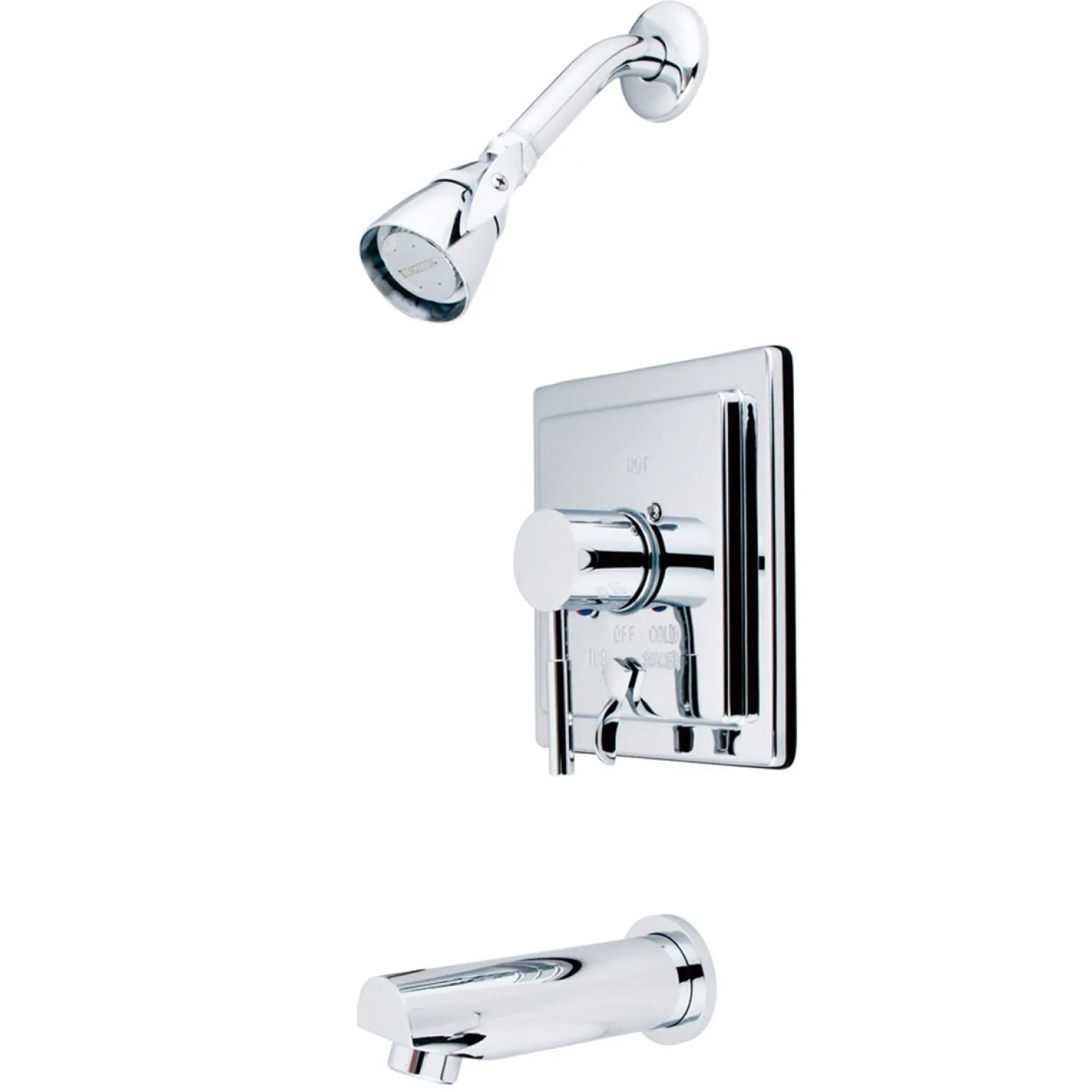 Kingston Brass Concord Single Handle Tub and Shower Faucet in Polished Chrome