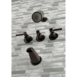 Kingston Brass Concord Three-Handle Tub and Shower Faucet