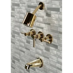 Kingston Brass Concord Three-Handle Tub and Shower Faucet