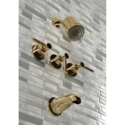 Kingston Brass Concord Three-Handle Tub and Shower Faucet