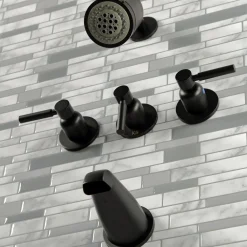 Kingston Brass Concord Three-Handle Tub and Shower Faucet