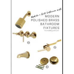 Kingston Brass Concord Three-Handle Tub and Shower Faucet