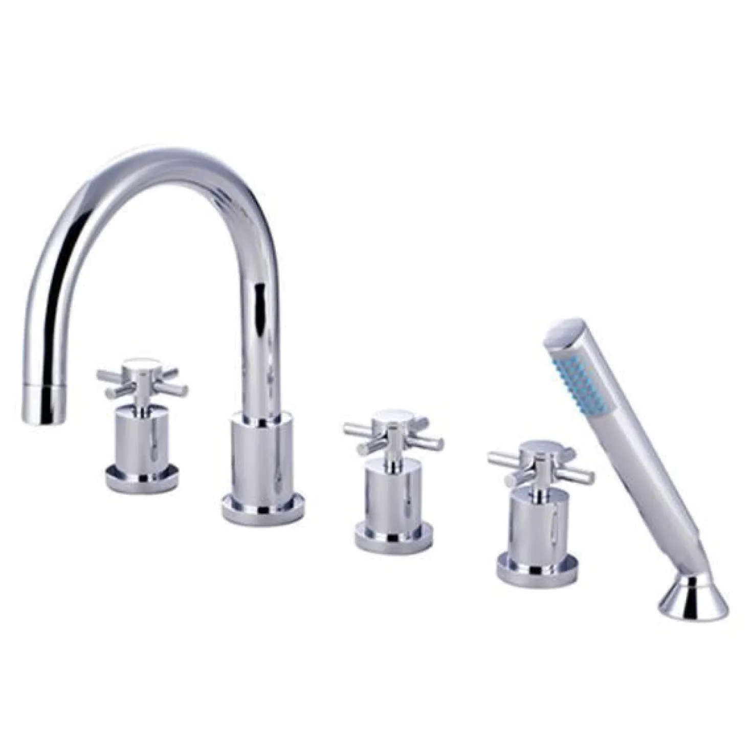 Kingston Brass Concord Three Handle Roman Tub Filler with Hand Shower